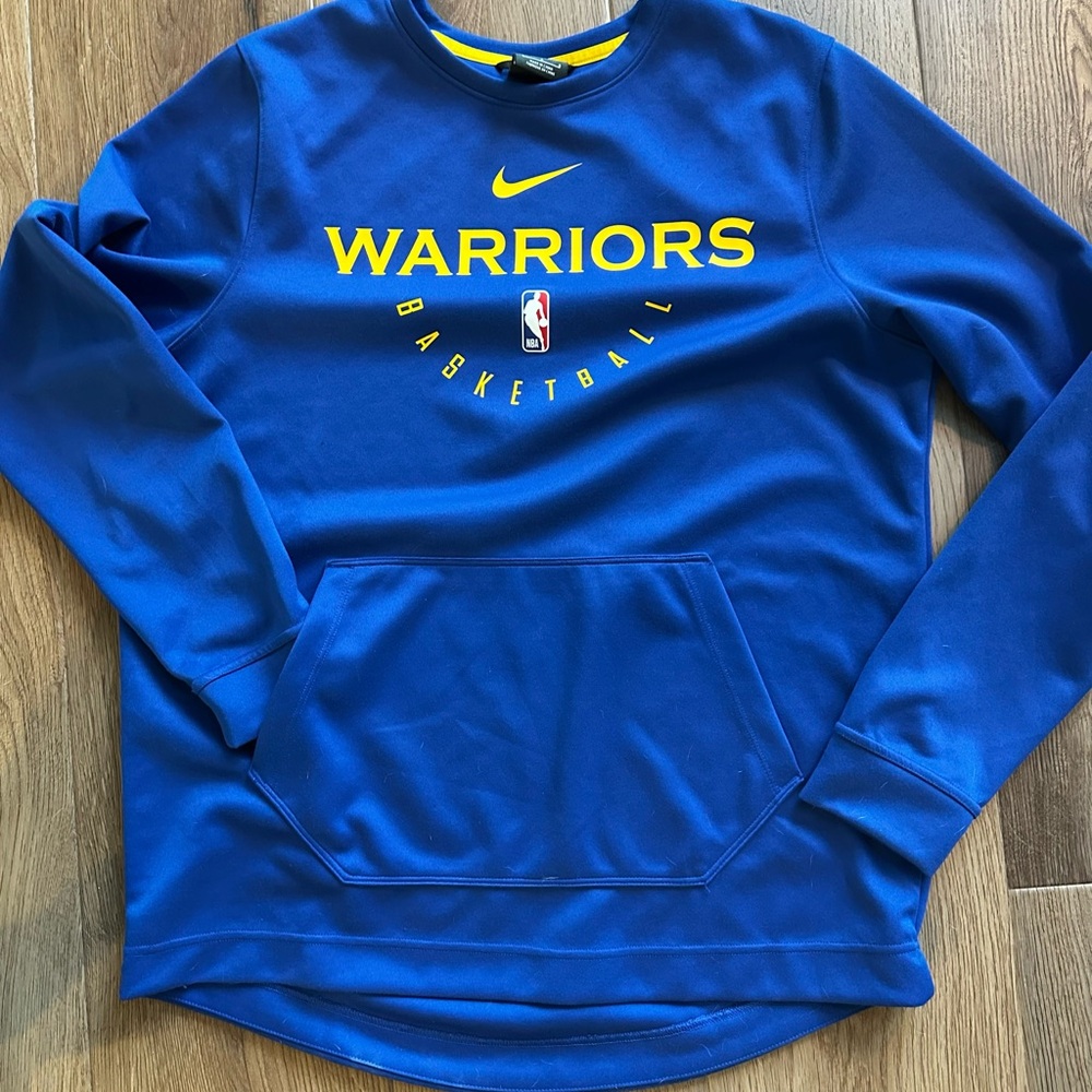 Nike Golden State Warriors Blue and Yellow Dri-FIT Shirt size Large